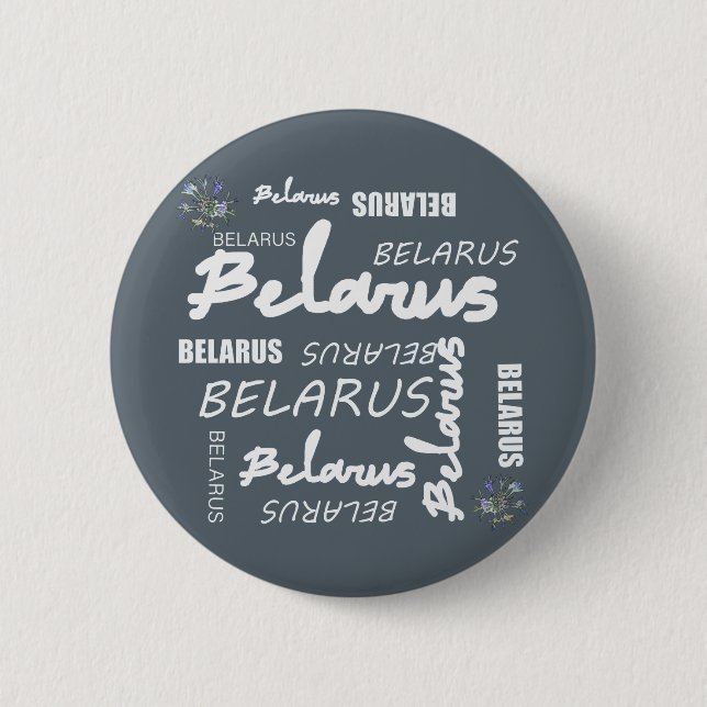 Weißrusslandische Blume Button (Vorderseite)