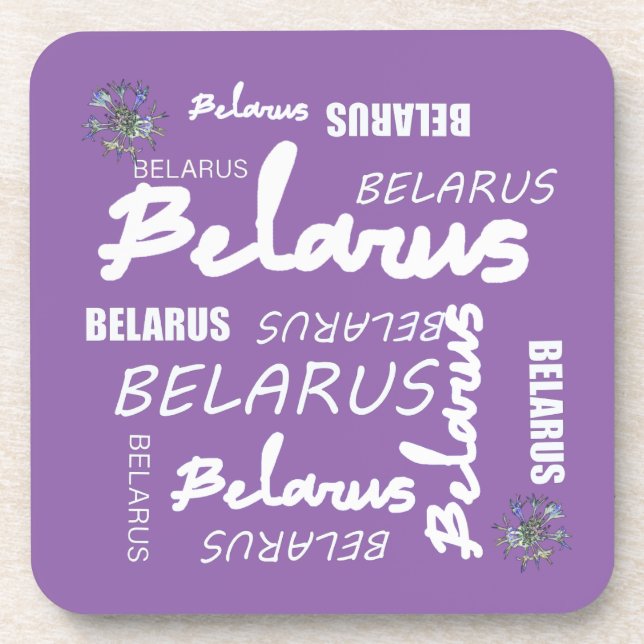 Weißrusslandische Blume Getränkeuntersetzer (Vorderseite)