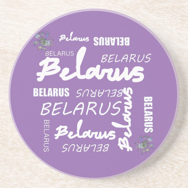 Weißrusslandische Blume Getränkeuntersetzer (Vorne)