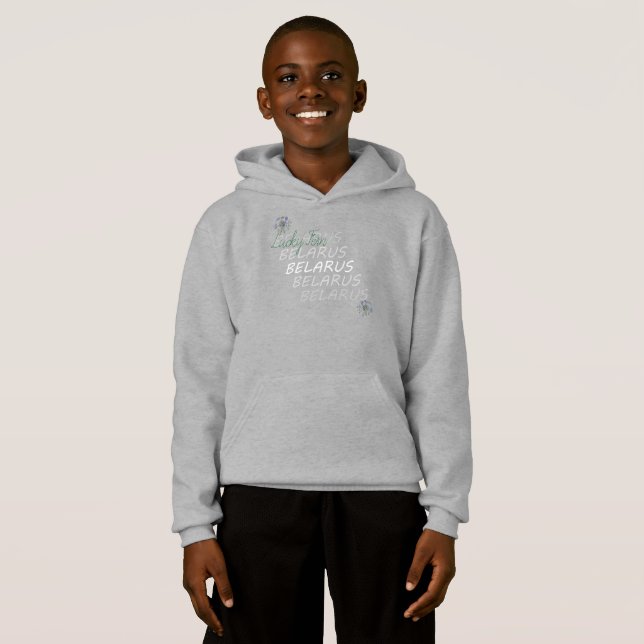 Weißrusslandische Blume Hoodie (Vorne ganz)