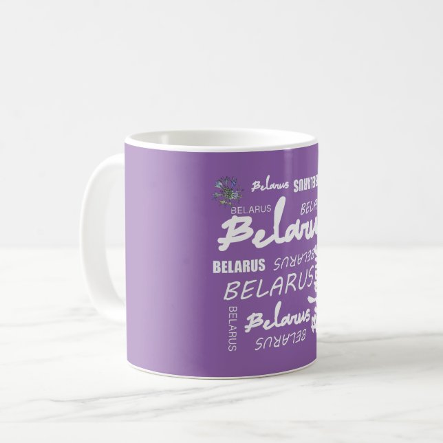 Weißrusslandische Blume Kaffeetasse (Vorderseite Links)
