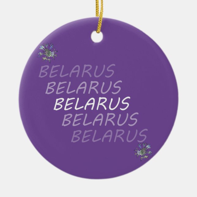 Weißrusslandische Blume Keramik Ornament (Vorne)