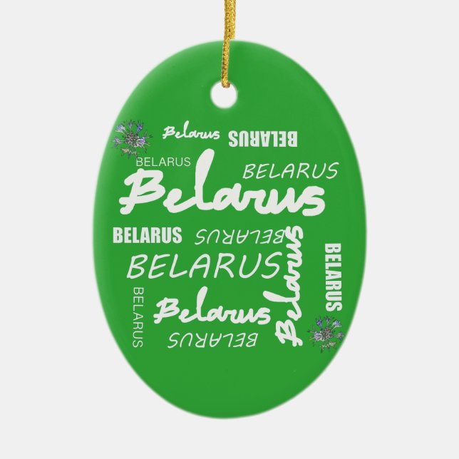 Weißrusslandische Blume Keramik Ornament (Vorne)