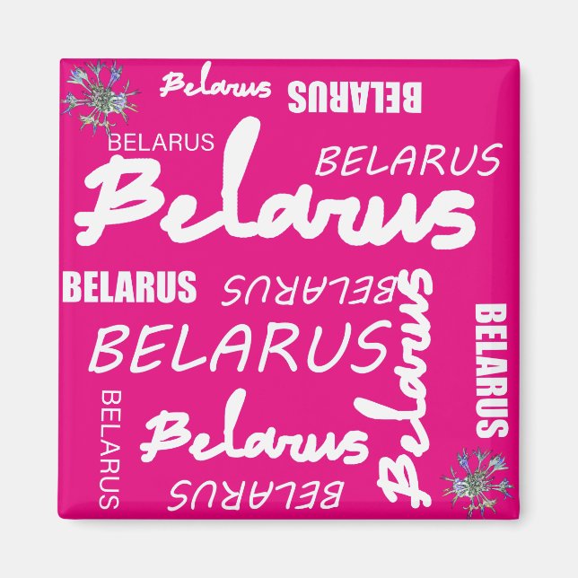 Weißrusslandische Blume Magnet (Vorne)