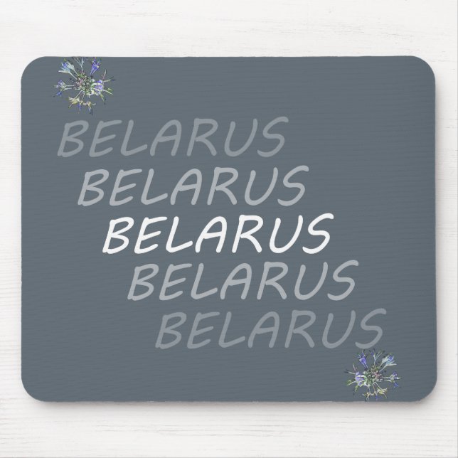 Weißrusslandische Blume Mousepad (Vorne)