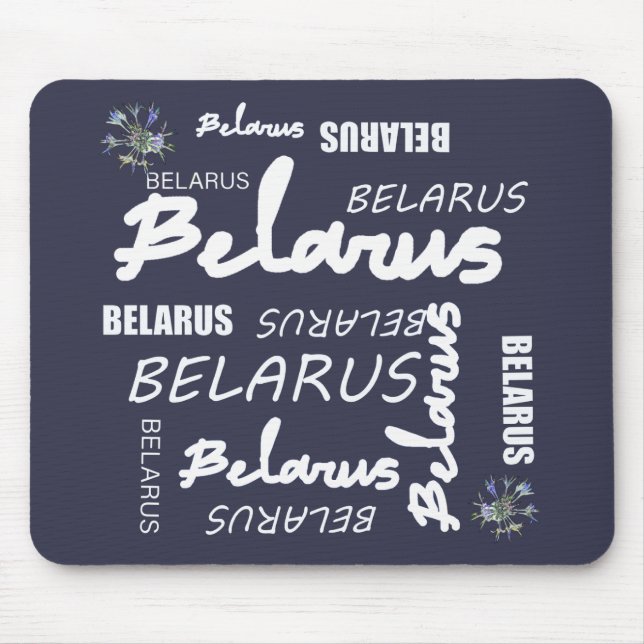 Weißrusslandische Blume Mousepad (Vorne)