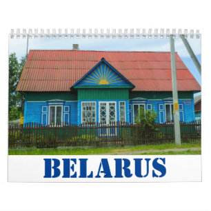 Weißrusslandlandschaft Huts Alte Häuser Kalender