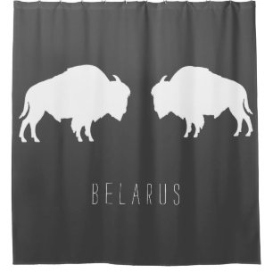 Weißrusslands Bison З б р е л у Б а р у с Duschvorhang
