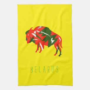 Weißrusslands Bison З б р е л у Б а р у с Geschirrtuch