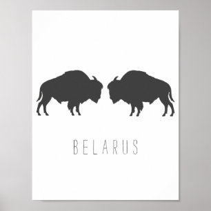 Weißrusslands Bison З б р у е л Б а р у с ь je nac Poster