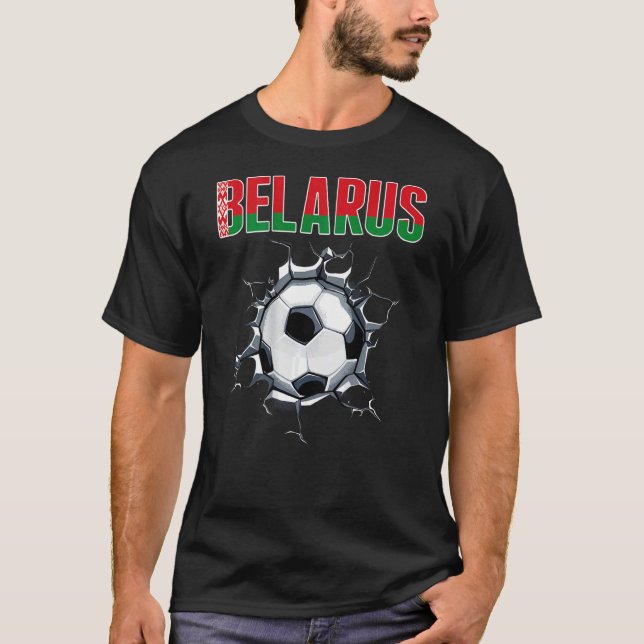 Weißrusslands Fußballfans - Weißer Fußball im Rack T-Shirt (Vorderseite)