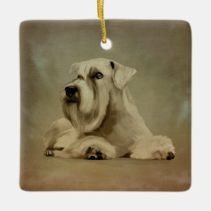 Weißschnauzer Keramikornament