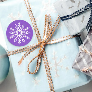 Weißschneeflocken Amethyst Lila Runder Aufkleber