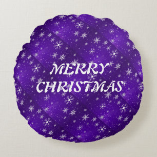 Weißschneeflocken Blaue Lila Rd-Throw Kissen