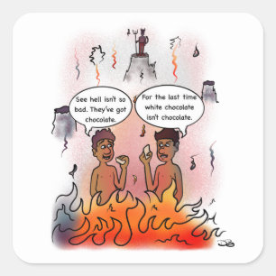 Weißschokolade Quadratischer Aufkleber