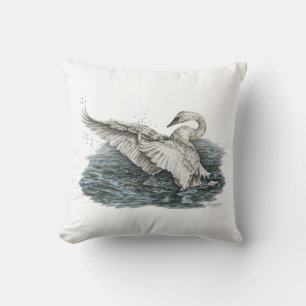 Weißschwan auf Wasser Kissen