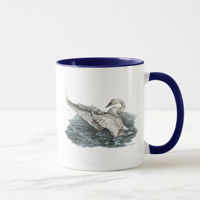 Weißschwan auf Wasser Tasse (Rechts)