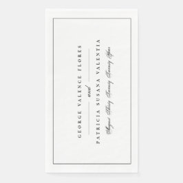 Weißschwarze Formkalligraphie Elegant Gerahmt Serviette