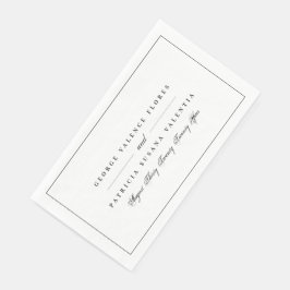 Weißschwarze Formkalligraphie Elegant Gerahmt Serviette