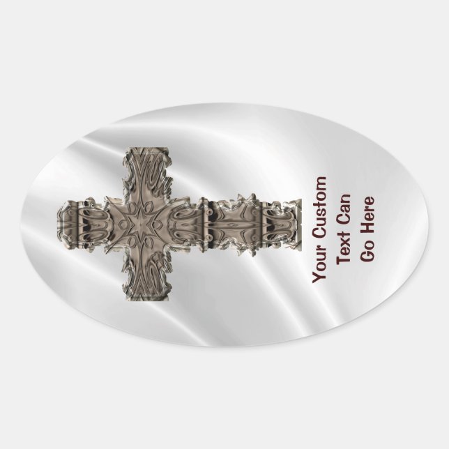 Weißseidenkleber Ovaler Aufkleber (Vorderseite)