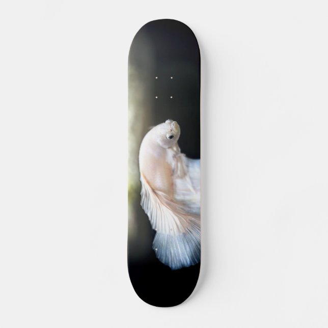 Weißsiamischer Kampffisch Skateboard (Vorderseite)