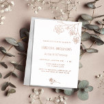 Weißsilber-Rose Folieneinladung<br><div class="desc">Eine moderne,  elegante und minimalistische Geburtstagseinladung. Vorderseite: weißer Hintergrund mit goldenen Rose-Blumen. Personalisieren Sie Ihren Namen und Ihre Party-Daten und fügen Sie diese hinzu. Echte Rose Goldfolientext und -floralen. Zurück: Imitate silber aussehender Hintergrund.</div>
