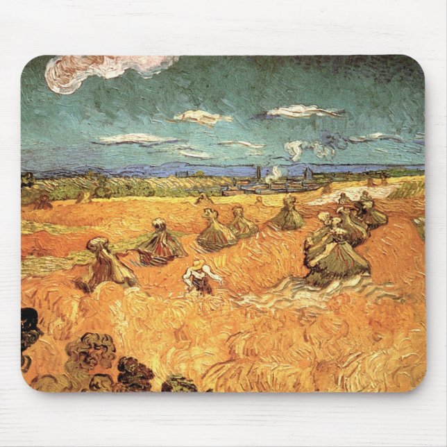 Weißstapel mit Sensenmann von Vincent van Gogh Mousepad (Vorne)