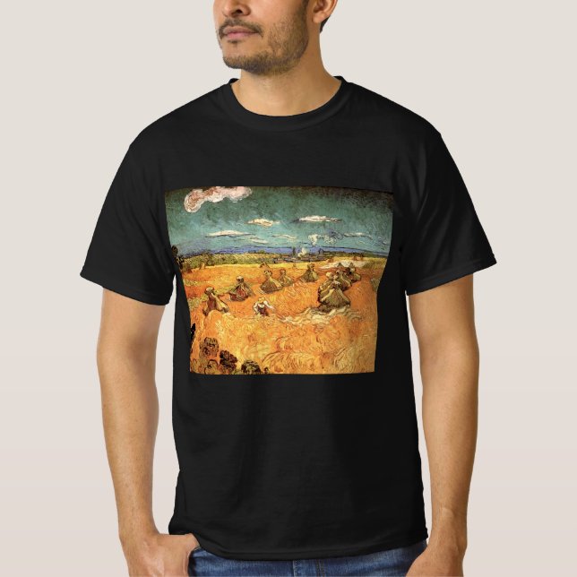 Weißstapel mit Sensenmann von Vincent van Gogh T-Shirt (Vorderseite)