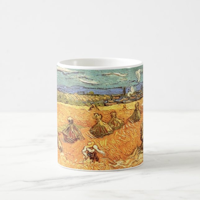 Weißstapel mit Sensenmann von Vincent van Gogh Tasse (Mittel)