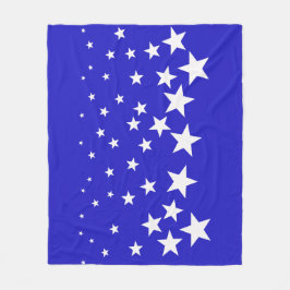 Weißsternmuster auf blauem Hintergrund Fleecedecke
