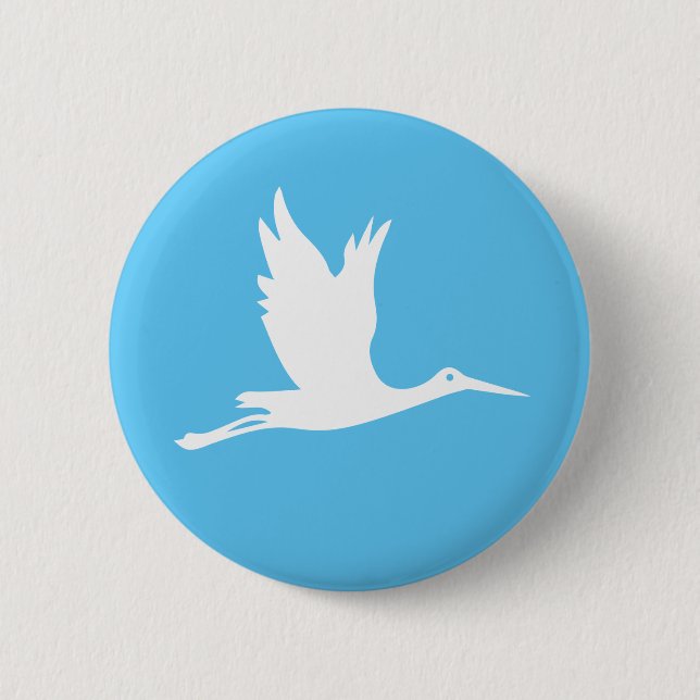 Weißstorch Button (Vorderseite)