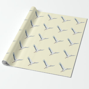 Weißstorch-Fliegenpapier Geschenkpapier