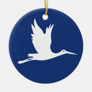 Weißstorch Keramik Ornament
