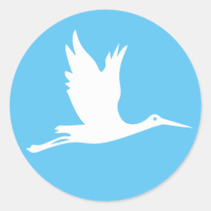 Weißstorch Runder Aufkleber