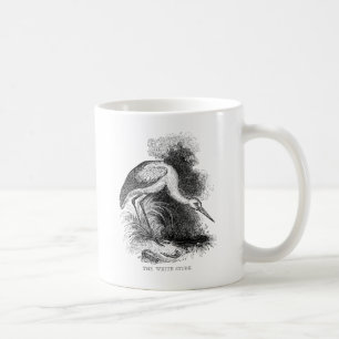 Weißstorch Vintage Vogel Wildlife Zeichnung Tasse