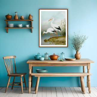 Weißstorch, Vogelbilder Poster