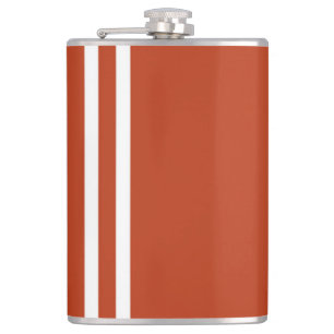 Weißstreifen und orangefarbene Flasche Flachmann