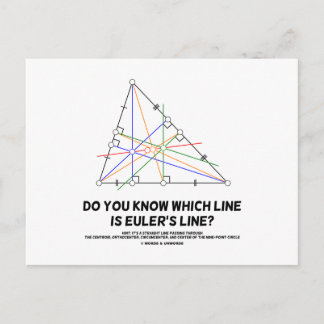 Weißt du, welche Linie Eulers Linie ist? (Geometri Postkarte
