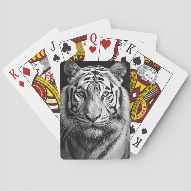 Weißtiger-Holzkohle Spielkarten (Rückseite)