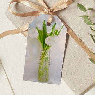 Weißtücher in Milchflaschen Gastgeschenk Hochzeit  Geschenkanhänger