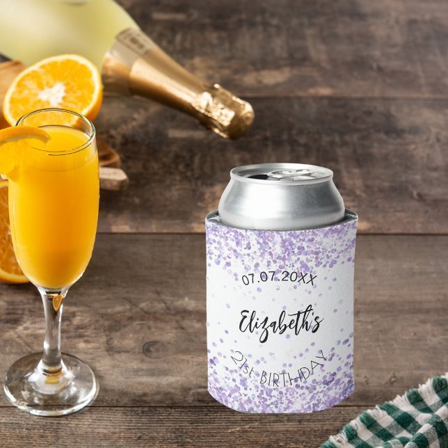 Weißviolettes Birthday-Konfetti Dosenkühler (Von Creator hochgeladen)