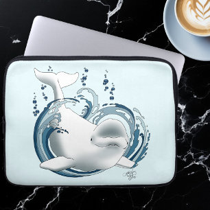 Weißwal Blau Laptopschutzhülle
