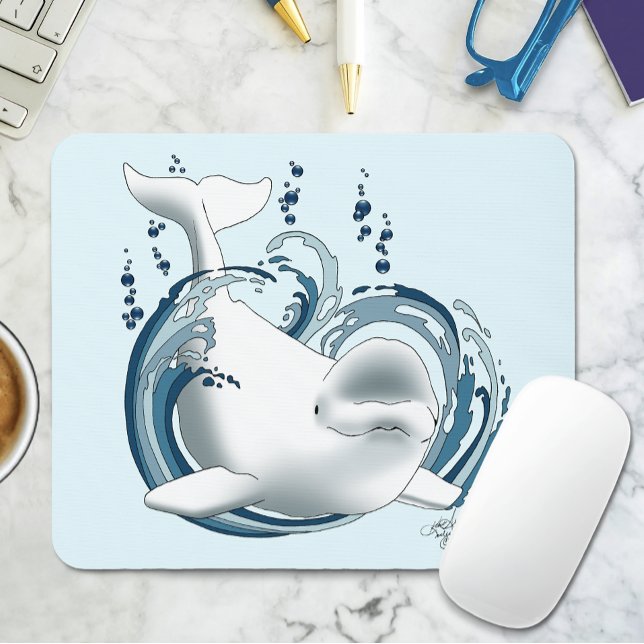 Weißwal Blau Mousepad (Von Creator hochgeladen)