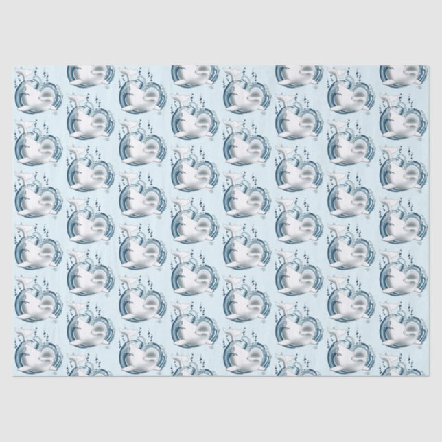 Weißwal Blau Seidenpapier (Vorderseite)