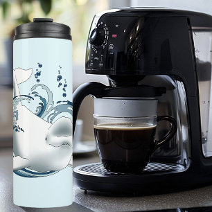 Weißwal Blau Thermosbecher