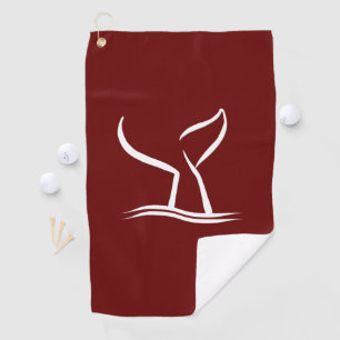 Weißwal Schwanz Dunkelrot Golfhandtuch