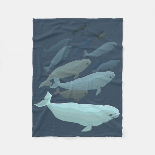 Weißwal-umfassende Weißwal-Wal-Kunst-Fleece-Decke Fleecedecke (Vorderseite)