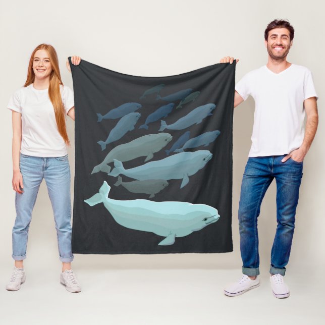 Weißwal-umfassende Weißwal-Wal-Kunst-Fleece-Decke Fleecedecke (Beispiel)