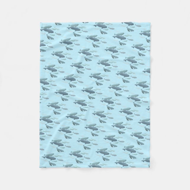 Weißwal-umfassende Weißwal-Wal-Kunst-Fleece-Decke Fleecedecke (Vorderseite)