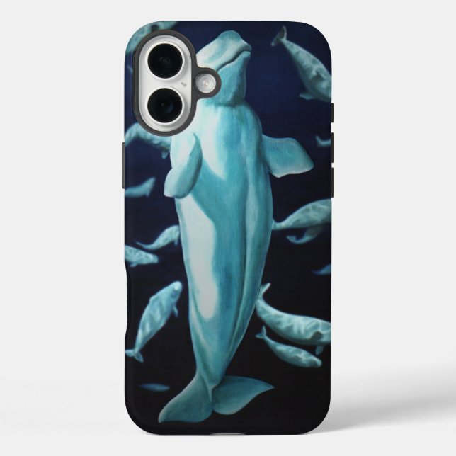 Weißwal-Wal iPhone 3 Fall-Wal-Kunst-Fall Case-Mate iPhone Hülle (Rückseite)